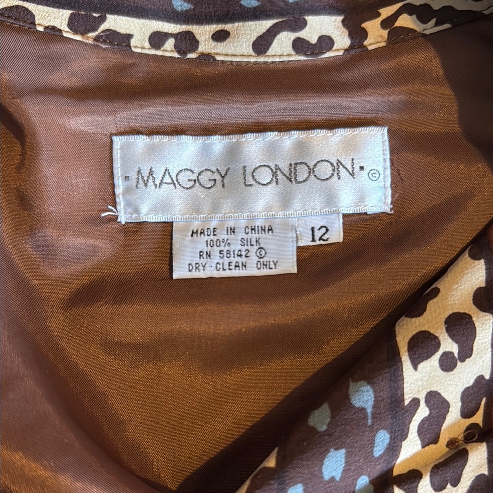 Maggy London Brown and Cream Striped Midi Dress - Picture 7 of 11
